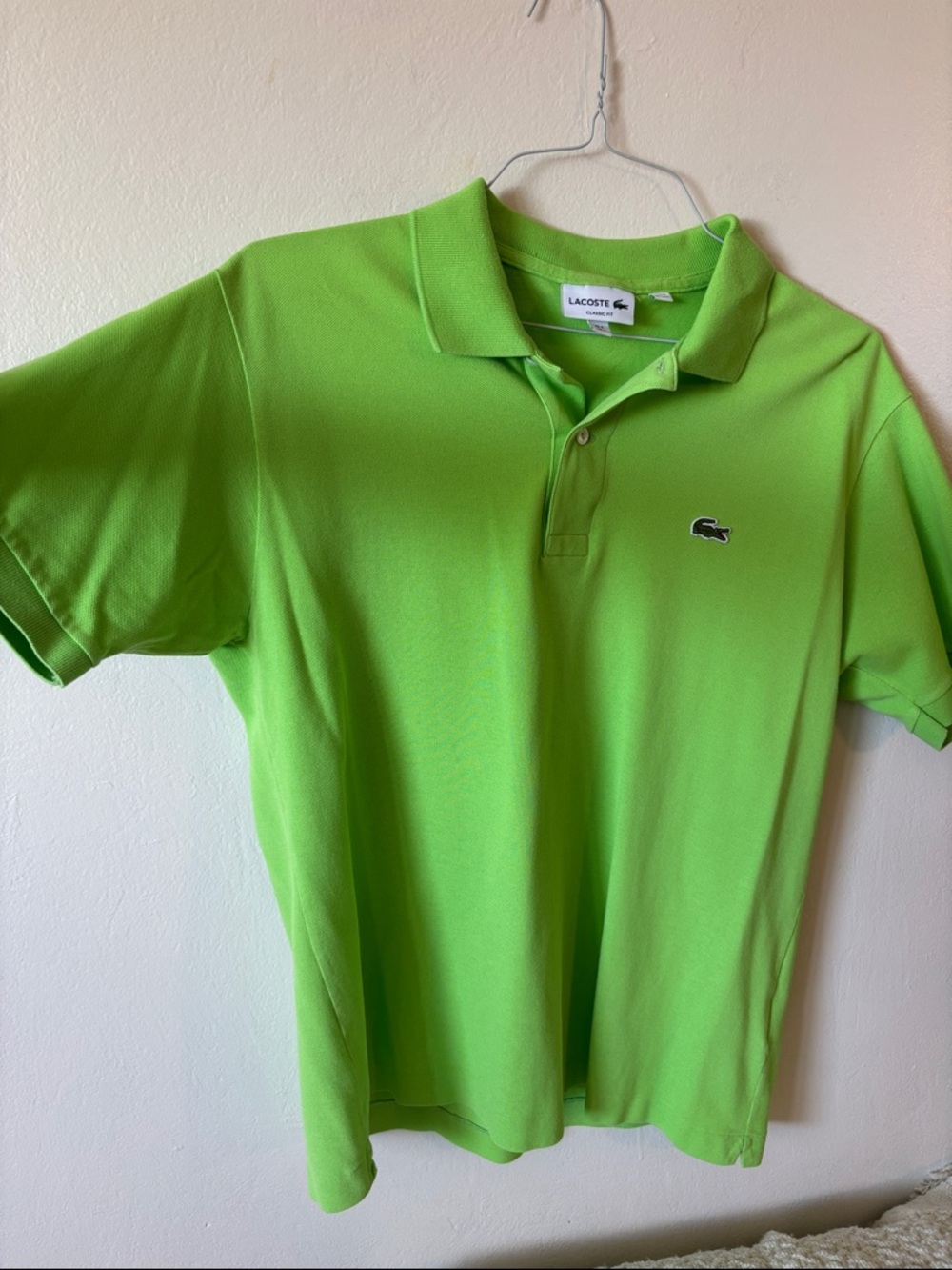 Lacoste Men’s Lime Green Pique Polo